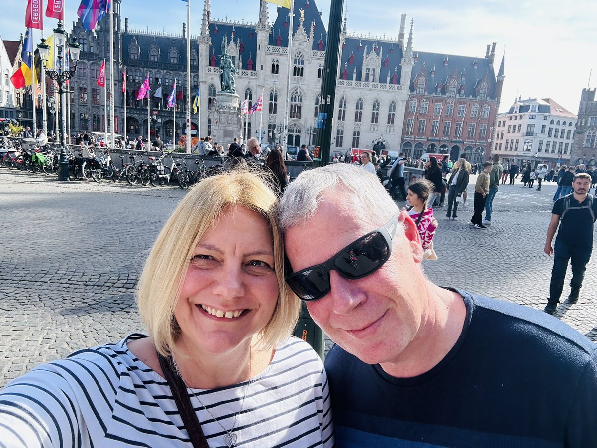 Feeling very lucky. Surprise weekend to Bruges all booked & arranged by hubby. Looking a bit tired as it was a very early start to get the ferry/drive here but it’s beautiful, sunny & now we are relaxing enjoying a beer in the evening sun. It’s just what I needed ❤️ #grief