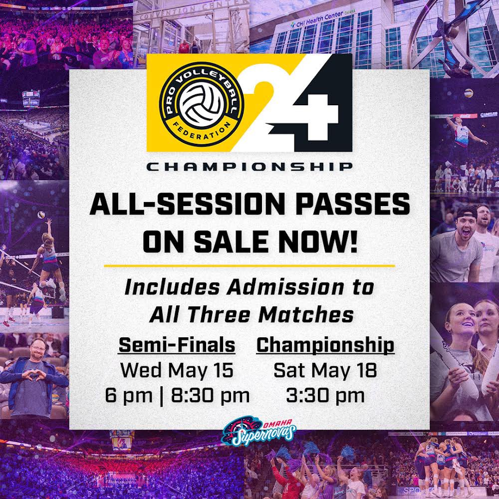🎟️ All-session passes for the '24 Pro Volleyball Federation Championship are on sale now! 💫 Don't miss out on your chance to see the first-ever Pro Volleyball Federation Championship next month! These passes include admission to both semi-final matches and the championship
