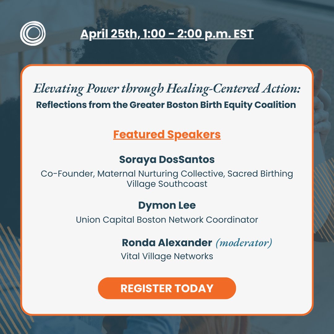 Join us on 4/25 for our second webinar of the 2024 #WebinarSeries, Elevating Power through Healing-Centered Action: Reflections from the Greater Boston Birth Equity Coalition. Register today: cutt.ly/NOWwebinarApri…