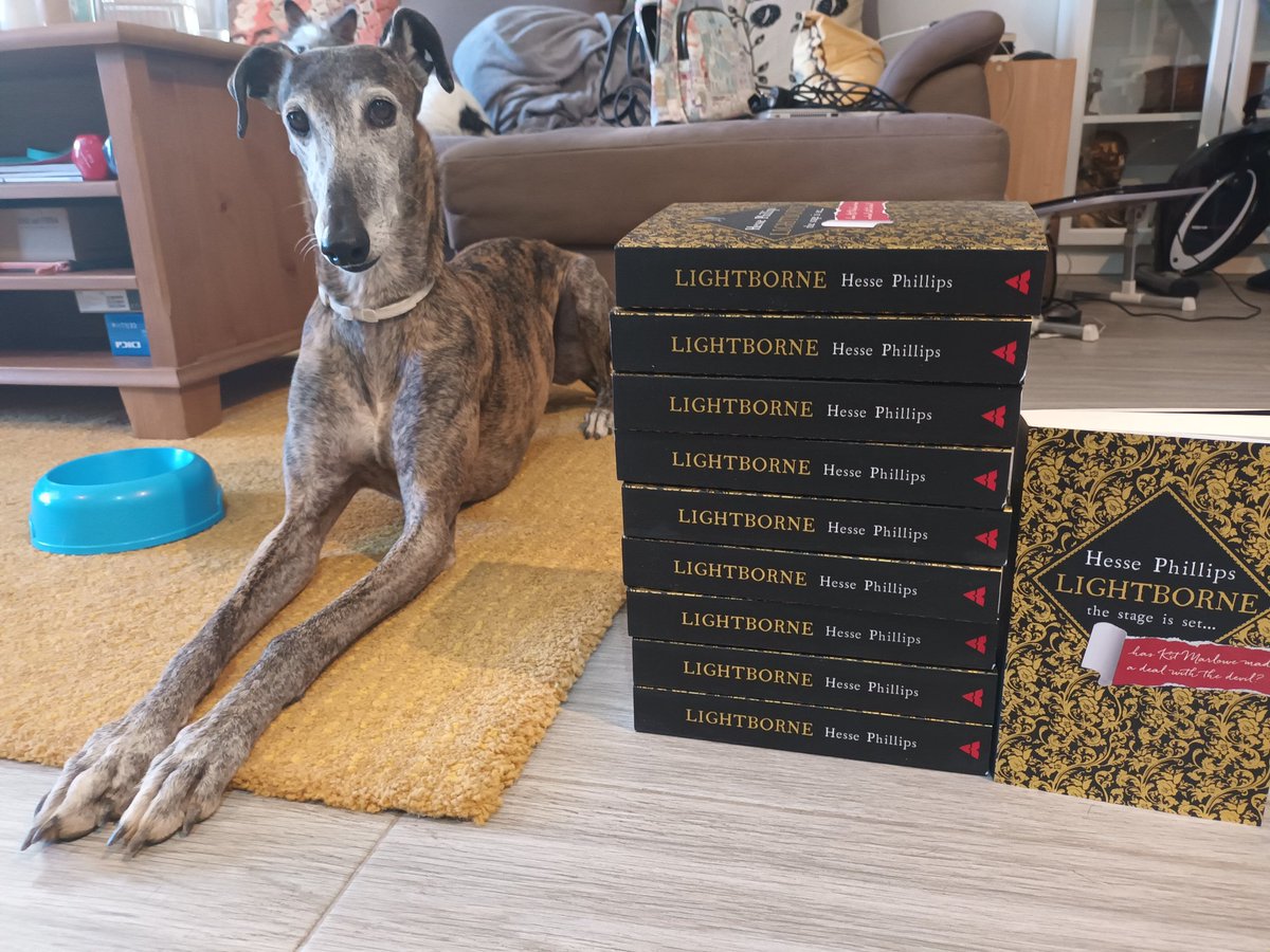 The bookmail every author looks forward to most of all! After 10+ years, I can't believe LIGHTBORNE is a thing I can hold in my own two hands. My dog seems pretty chuffed too. @AtlanticBooks @StorylineLit