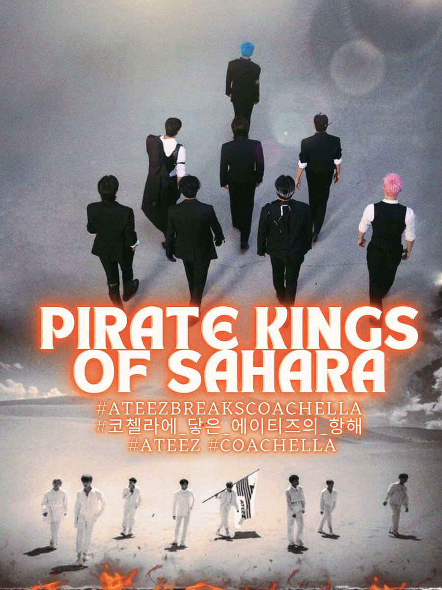 Coachella Tags: We will be using the following tags at 1pm KST / 12am ET / 11pm CT / 10pm MT / 9pm PT. PIRATE KINGS OF SAHARA #.ATEEZBreaksCOACHELLA #.코첼라에_닿은_에이티즈의_항해 Let’s start out Coachella with a bang. @ATEEZofficial - #ATEEZ - #에이티즈 -