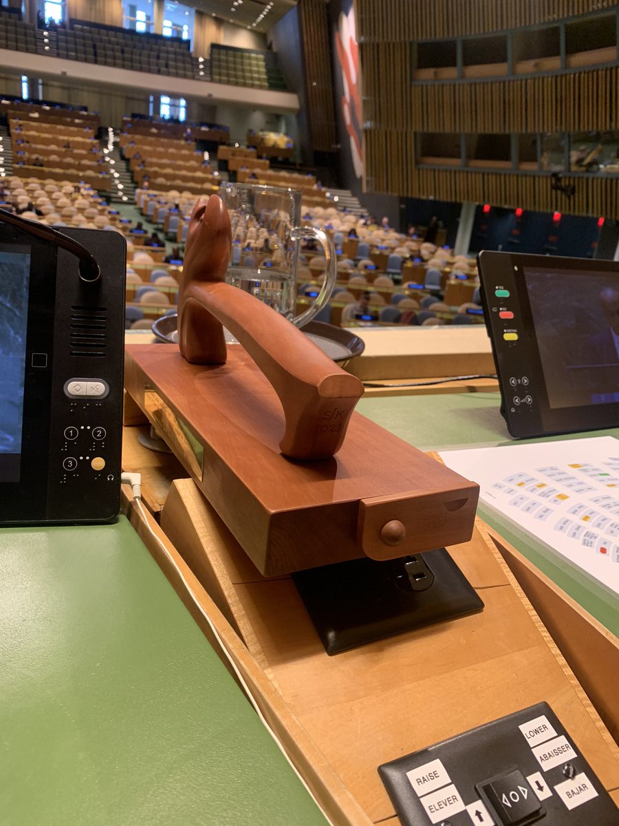 Had the honor of presiding over a debate in the majestic General Assembly Hall this week as Vice President of #UNGA78. My first time since the gavel “Hammer of Thor” found its way back after a brief recovery in #Iceland. Needless to say, discipline and order prevailed!
