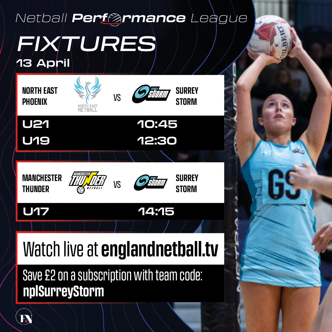Last games of the NPL season tomorrow, all being played in Nottingham - if you can't make it, do log in and watch online #aStormisComing #Livestream #proudcoach #netball