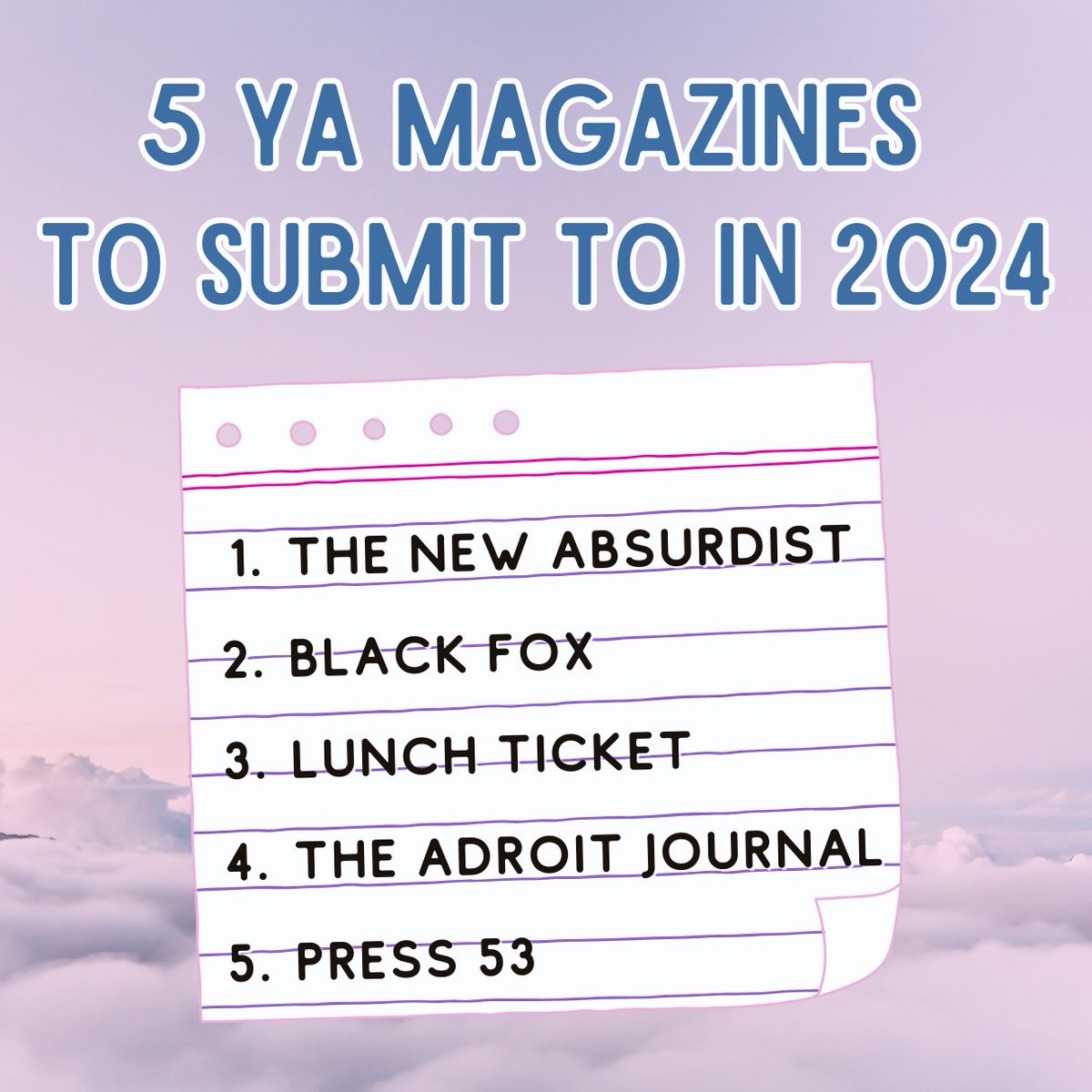 Looking for more YA literary magazines to submit to this year? We've got you covered! Check out these five magazines and see if they'd be a great fit for your work!
