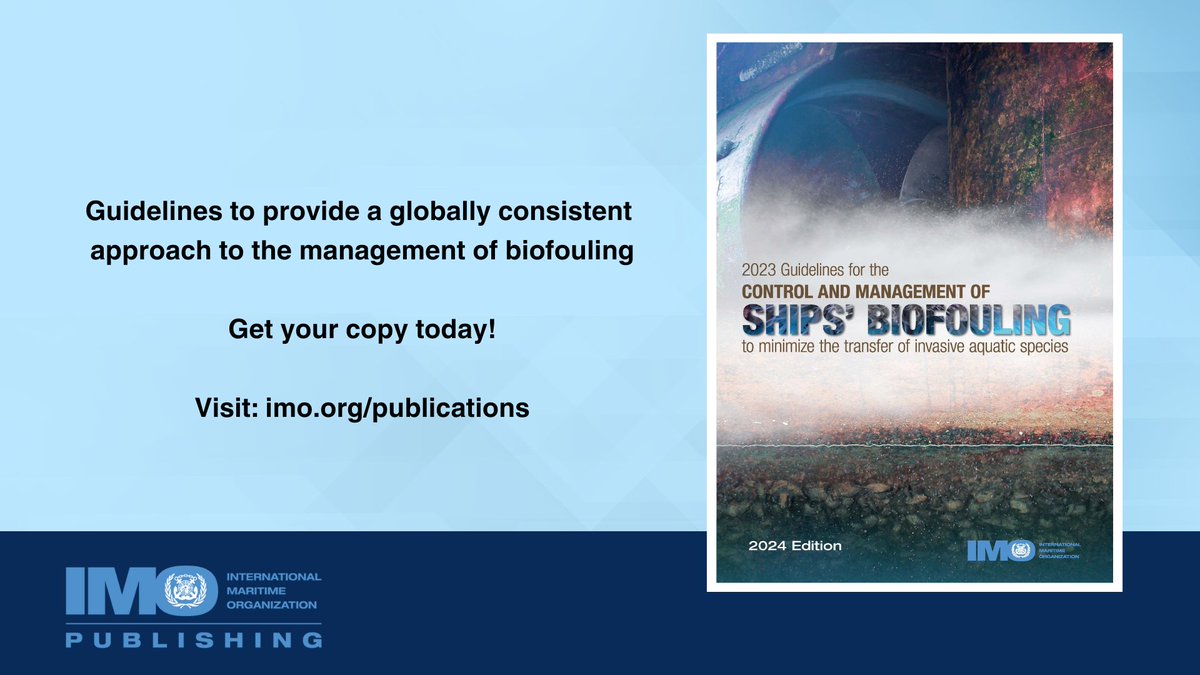 🌊 The new Biofouling Guidelines aim to provide a globally consistent approach to managing biofouling. Now available from authorized distributors. Get your copy today! #IMOPublishing #MarineEnvironment #Biofouling