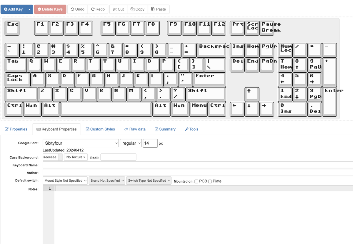 keyboard layout editorをちょっとだけ便利するChrome拡張 KLE Extension v0.3.2 chromewebstore.google.com/detail/kle-ext… ・Google Fontsを最新に更新しました 一昨日追加されたKodo MonoやSixtyfour、Madimi Oneなどなど1600種類上使えます #自作キーボード