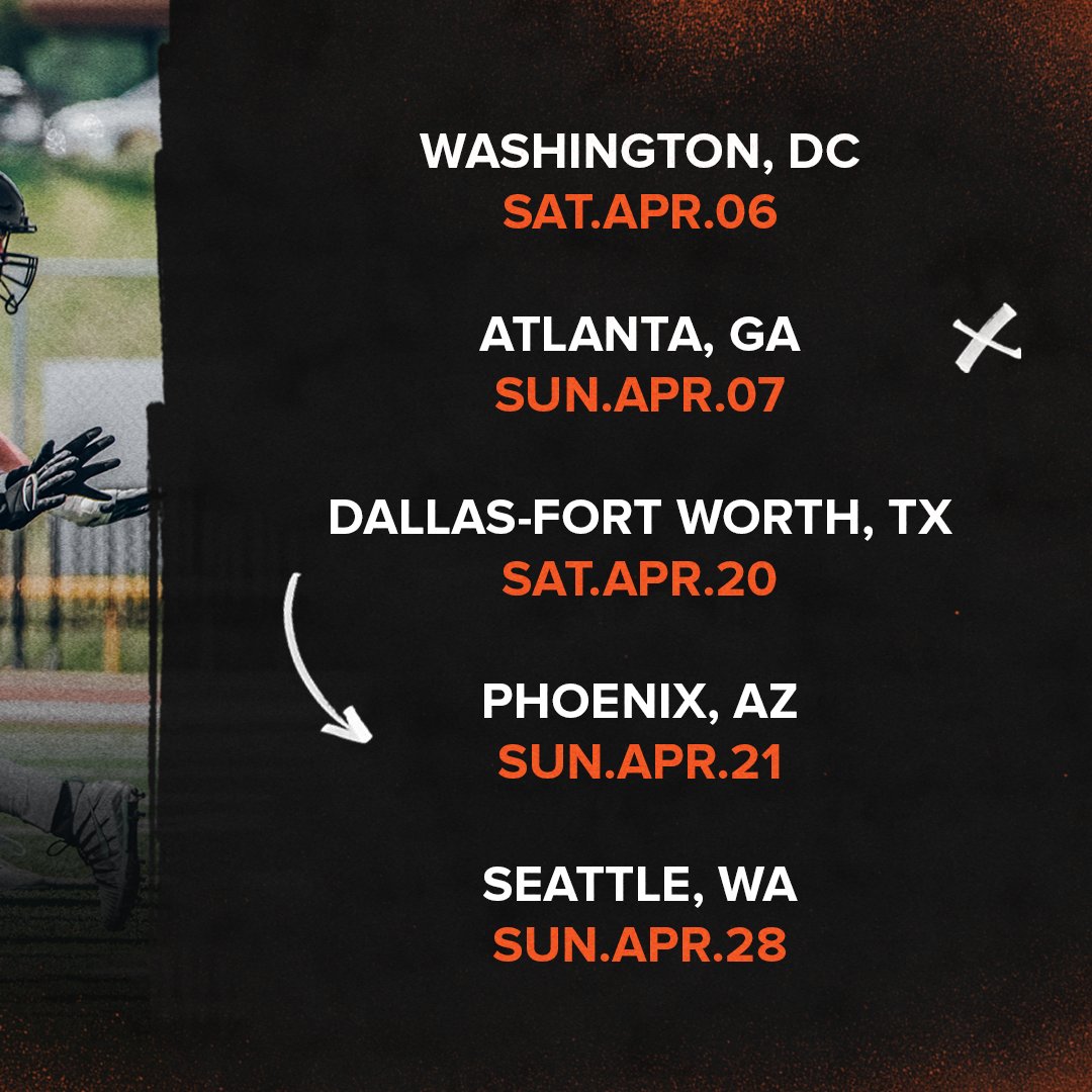 🇺🇸 DALLAS & PHOENIX, you're up next! Our football free agent camps in the US continue April 20th in Dallas-Fort Worth, Texas & April 21st in Phoenix, Arizona. Know someone who's ready to show off their skills? 🏈 INFO & LOCATIONS ➡️ bit.ly/3XBCHht #BCLions #CFL