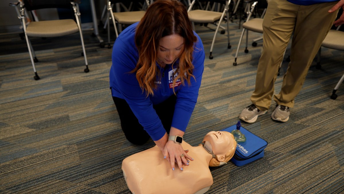 As participants are training for the Capital City Half & Quarter Marathon, OhioHealth & @M3SSports are gearing up by receiving CPR certification, and practicing vital safety skills to ensure all participants feel safe and supported come race day. #CapCityHalf