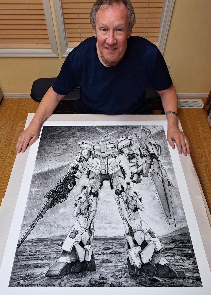 Cool large print of my Unicorn Gundam drawing 2023!
#illustration #popculture #movieart #gundam