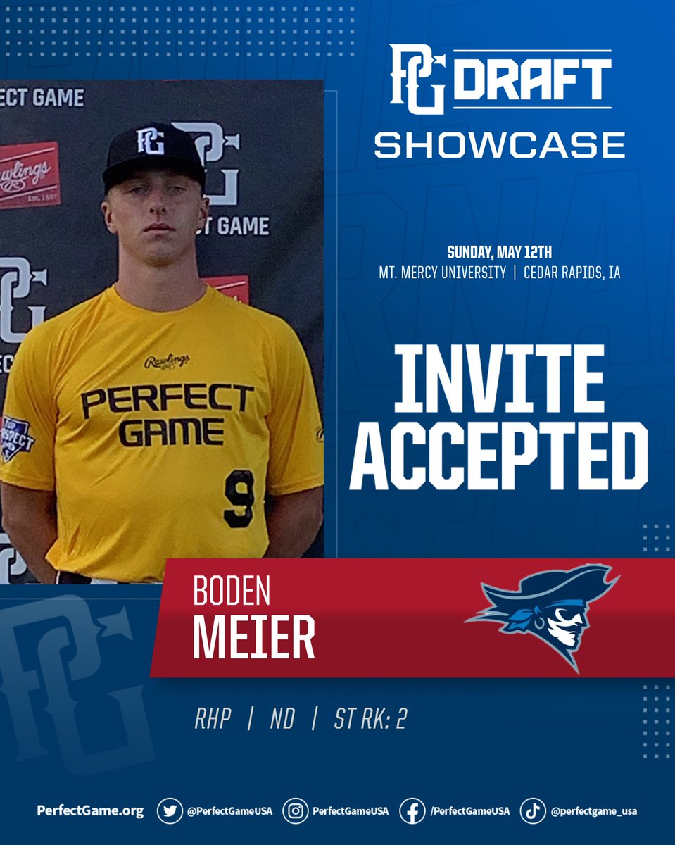 PGMidwestBB's tweet photo. NATIONAL PRE-DRAFT INVITE ACCEPTED 🔒

@bodenmeier05 X #PreDraft https://t.co/fH9moQrmMS