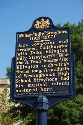 Jazz Appreciation Month (fondly known as “Jam”) was created in 2001 to recognize and celebrate the extraordinary heritage of jazz. Picture: The historical marker outside Westinghouse High School in Pittsburgh honoring Billy Strayhorn