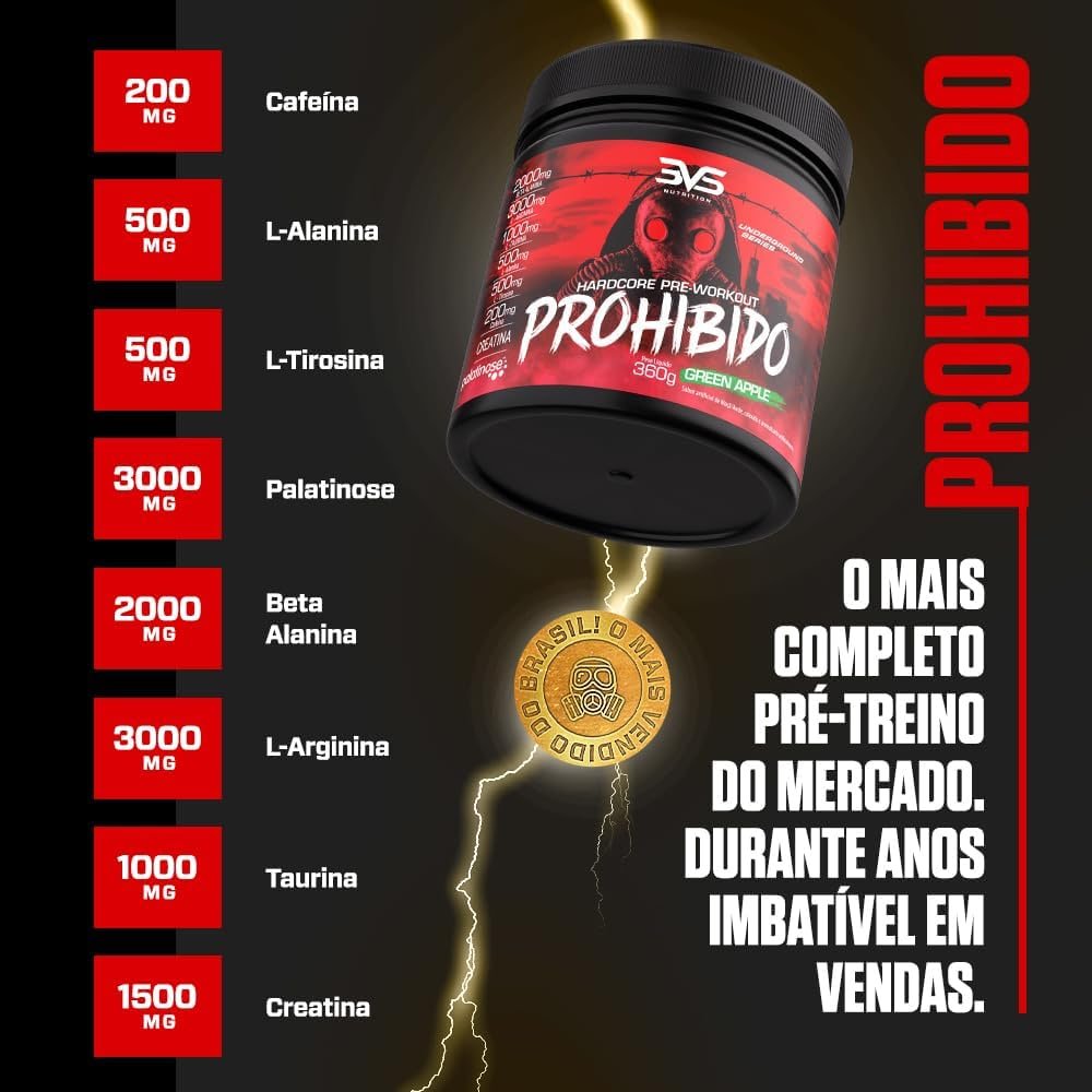 COM ESSE AQUI VC BATE SEU PR FACINHO Pré Treino Prohibido Hardcore Pre-Workout por 49,00 amzn.to/43SI3cp