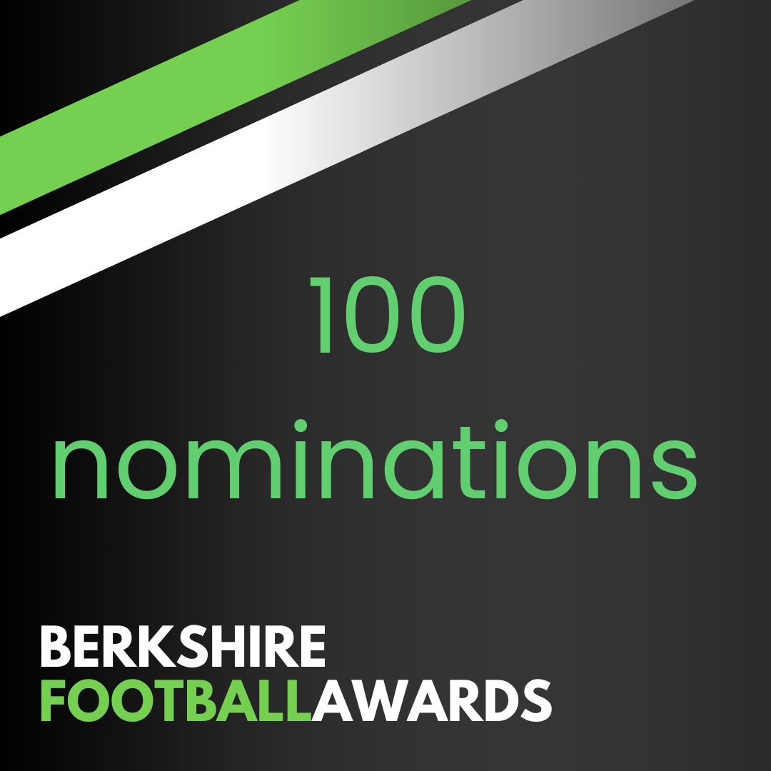 We’ve hit the 1️⃣0️⃣0️⃣ nominations mark in the Berkshire Football Awards 2024! We’ve no doubt there’s still some absolute gems out there and you’ve got plenty of time still to add your choices. 🔗 footballinberkshire.co.uk/berkshire-foot… Nominations close on Monday 27th of May. #FIBAWARDS24