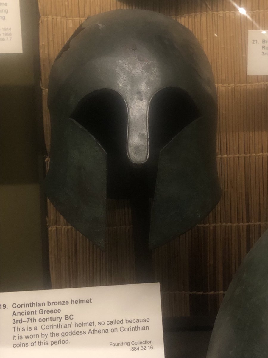 Apparently an actual ancient Greek helmet.