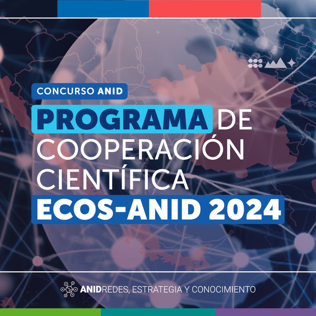 📣 Convocatoria abierta : Programa de Cooperación Científica ECOS-ANID 2024 📣 @AnidInforma y Comité ECOS Sud llaman a concurso para proyectos de colaboración científica entre investigadores de Chile y Francia. 🗓️Postular hasta: 20/05/24 👉 urlz.fr/qa3f