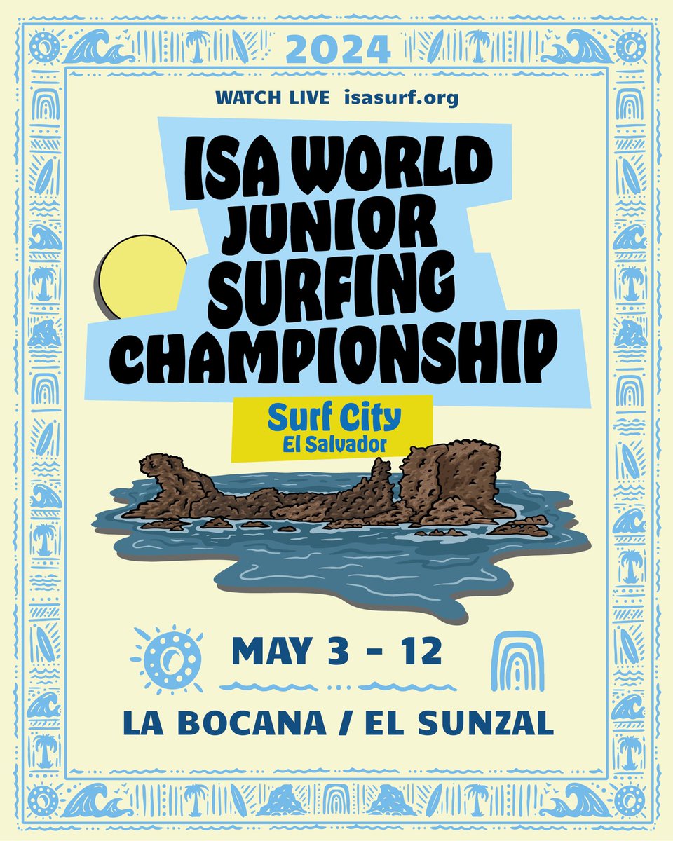 Get ready! The ISA World Junior Surfing Championship is back at El Salvador May 3 - 12. Watch LIVE and check out more at isasurf.org. 👊