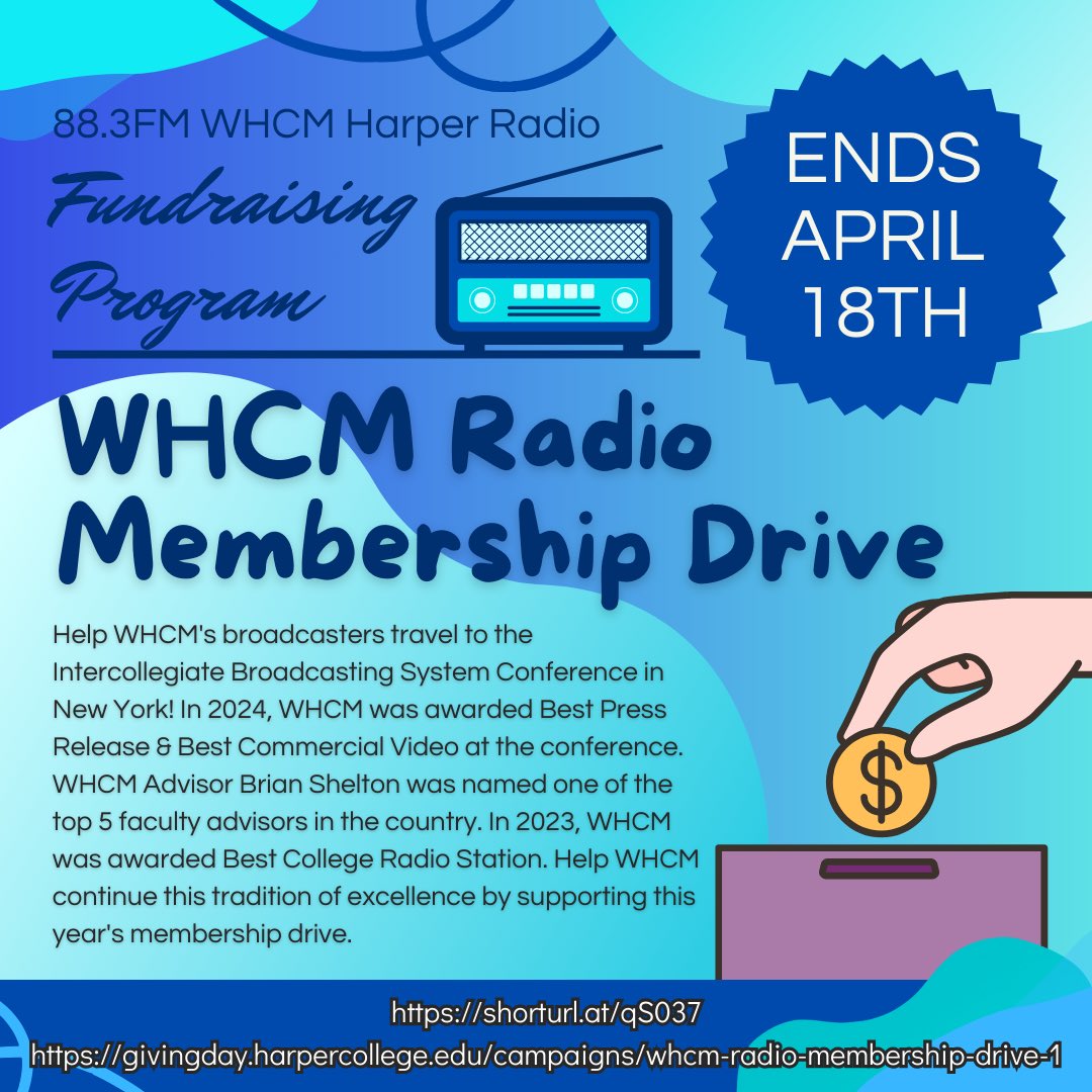 Help WHCM Harper Radio by supporting our trip to New York next year! You can help us here: givingday.harpercollege.edu/campaigns/whcm… @HarperRadio