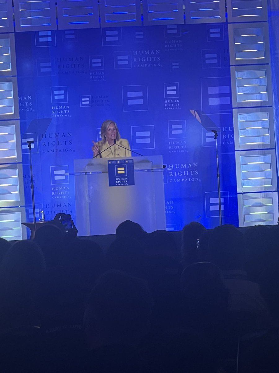 Jill Biden told the Human Rights Campaign: “Donald Trump is a bully. He is dangerous to the LGBTQ community, to our families, to our country and we cannot let him win. We have to fight like hell until Joe and Kamala have another term.”