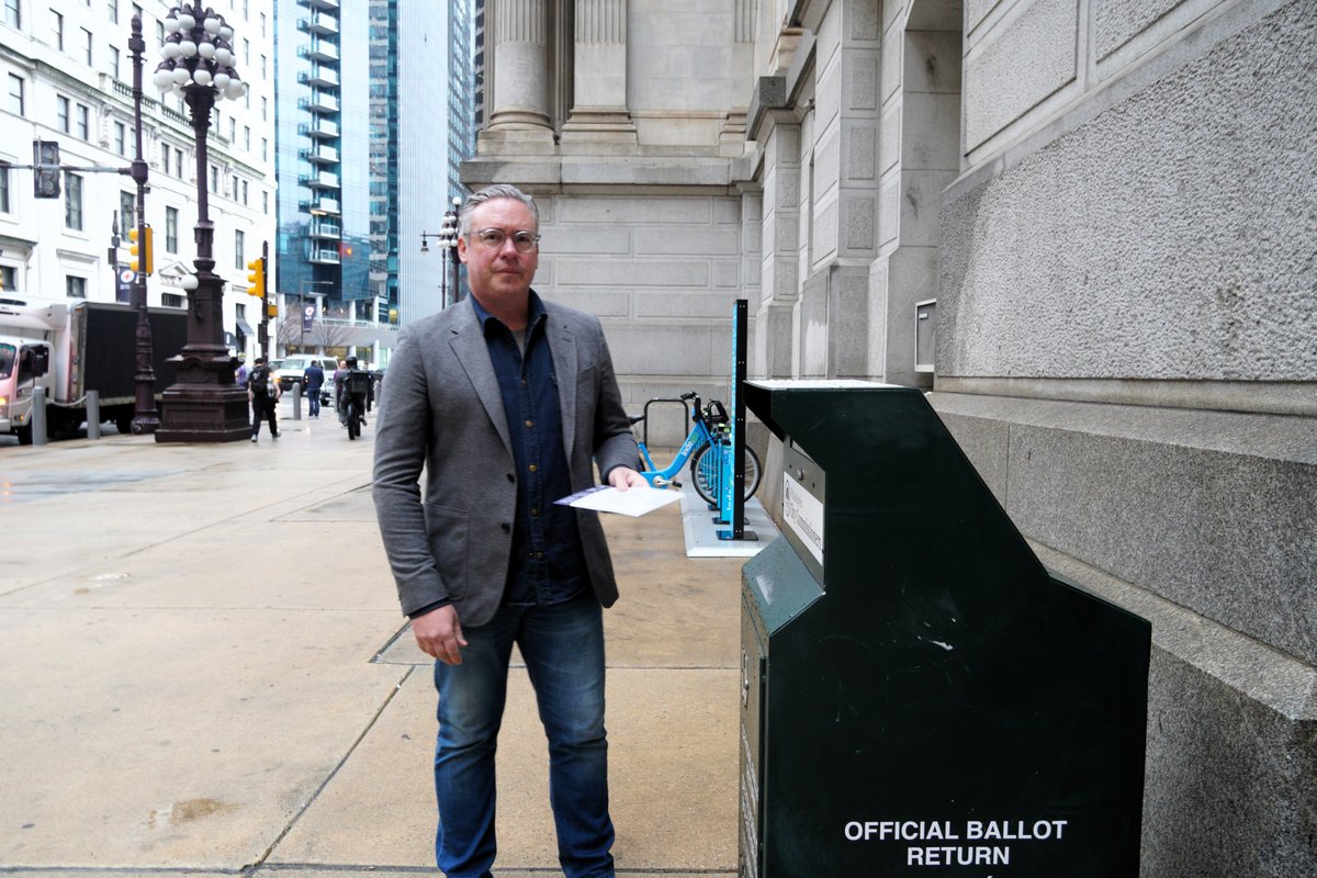 This morning, Secretary Schmidt returned his mail-in ballot to a Board of Elections drop box at Philadelphia City Hall. Find a mail-in ballot drop box location near you at vote.pa.gov/ReturnBallot.