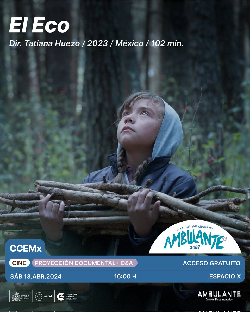 🏆“El Eco” de Tatiana Huezo forma parte de #Ambulante2024 🎬 Historia sobre el eco de las cosas que se adhieren al alma, sobre la certeza del cobijo que podemos encontrar junto a los que nos rodean, sobre la rebeldía y el vértigo frente a la vida. 🔗 bit.ly/3PLWjgZ