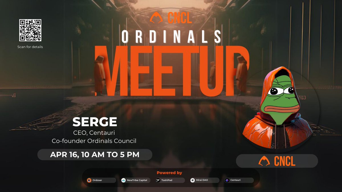 🌟 Ordinals Meetup Opening Speaker 🚀 Centauri Capital CEO & Co-Founder of Ordinals Council: Serge Serge kicks off Ordinals Meetup with opening speech, killing it on the future of Ordinals and Toshipad! 🌟 Brace Yourself for the Turning Point! 🚀 🔗 Join the Ordinals &…