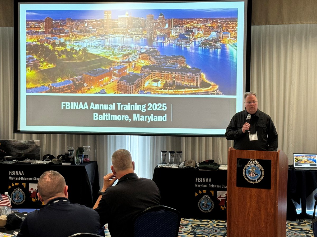 First Vice President Craig Petersen attended the Maryland/Delaware Chapter Annual Retrainer this week in Ocean City, Maryland. Thank you to the chapter for their hospitality and hosting a great event! #FBINAA #MDChapter