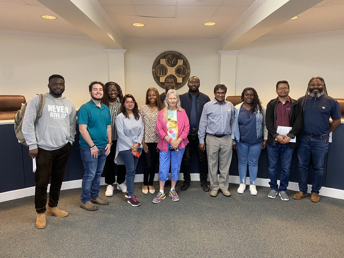 Excited to be at the city of Statesboro today for their community research project site visit featuring public health students from Georgia Southern University! This project is focused on testing indoor air quality in Statesboro’s historic city buildings.