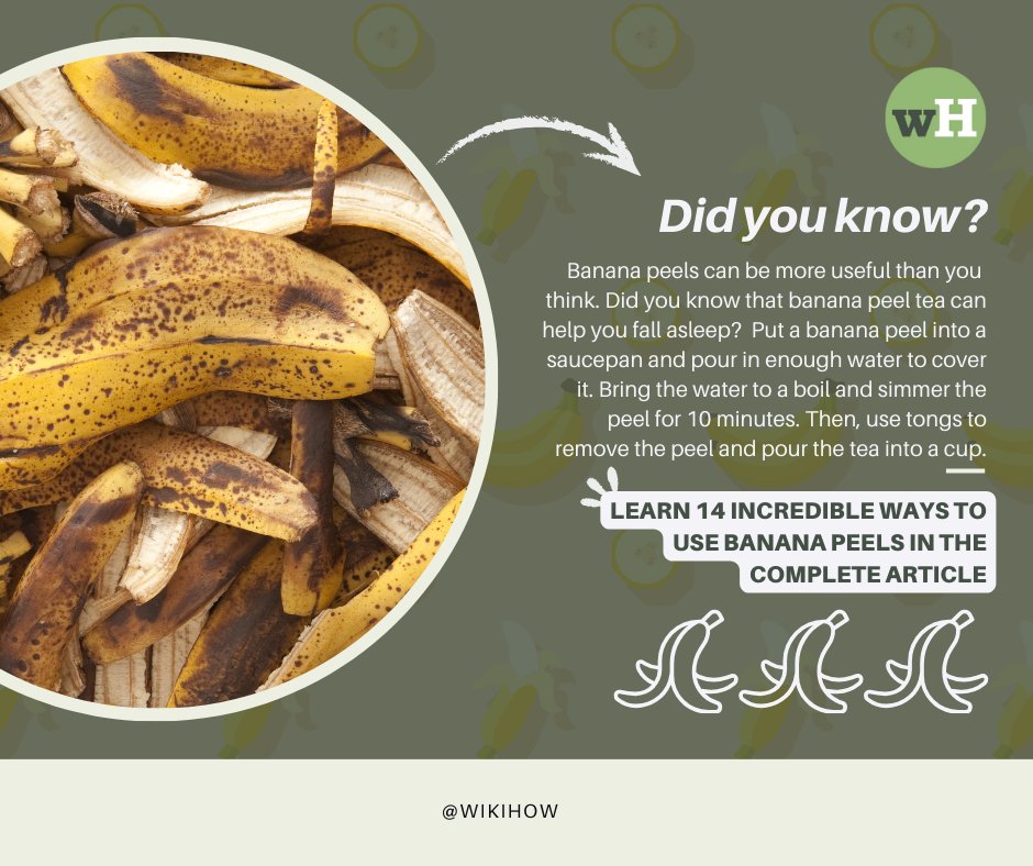 Smoothies 🥤 vinegars 🫙 and even skincare products 😀: there's a lot of things you can do with banana peels 🍌 Here's what you need to know: wikihow.com/Use-Banana-Pee…