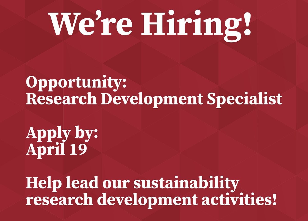 We are looking for someone passionate about sustainability research to join our team! If that is you, please review the job description and apply by midnight April 19. External candidates: osu.wd1.myworkdayjobs.com/OSUCareers/job…