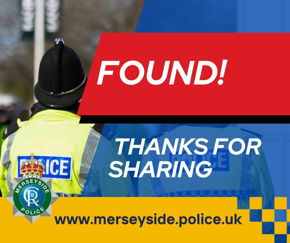 MerseyPolice's tweet image. FOUND | Great news! 16-year-old Shannane Turner from #Lydiate was found safe and well this afternoon. Thanks as always for sharing our appeals.