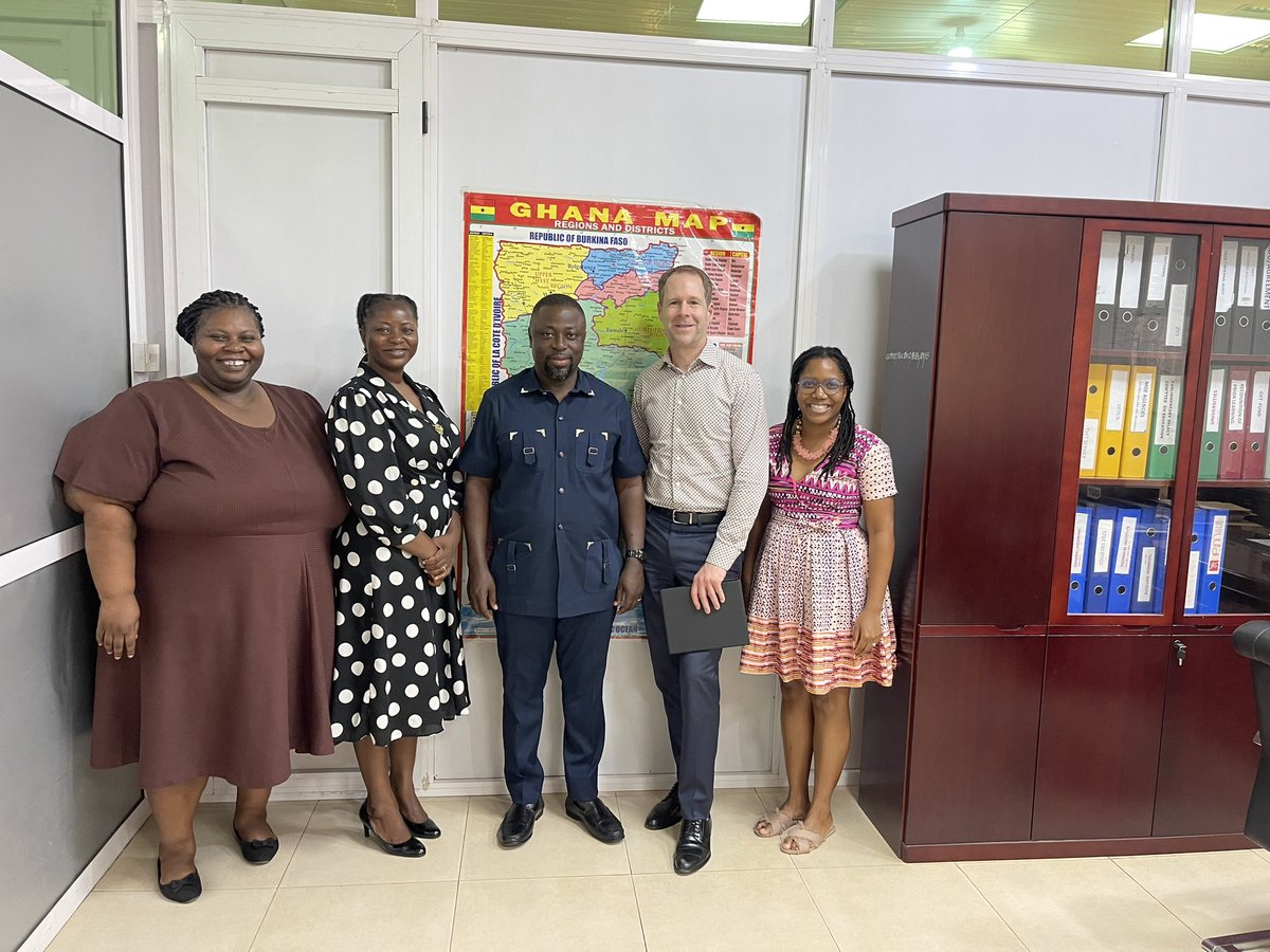 The CEO of Steve Mason as part of his visit to Ghana paid a courtesy call on the Director General of CTVET, Dr. Fred Kyei Asamoah. Among the delegation included Mrs Emilia Ayipio Asamoah, Country Director of WUSC Ghana, Mrs Appiah Boakye, and Miss Clara Anim #CTVET #WUSC #skills