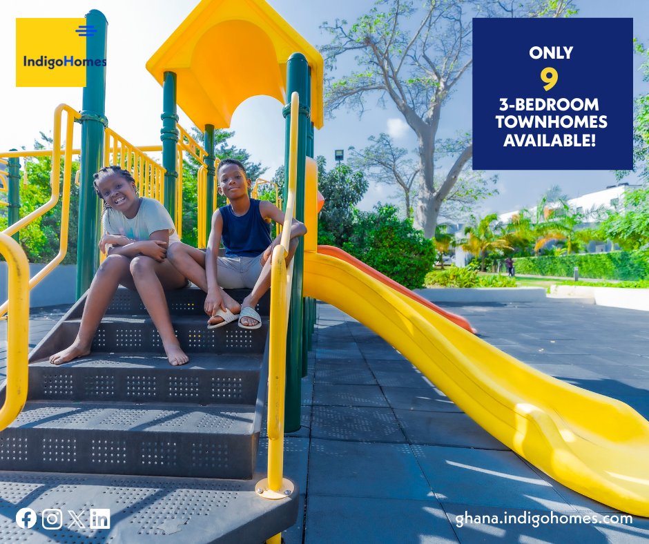 Discover unparalleled convenience at #OyarifaPark! With safe & secure playgrounds with soft landing, safe biking zones, a swimming pool & a multi-purpose sports court, your kids' safety & joy are guaranteed. Call/WhatsApp: +233 551700055 to book a tour. #Ghana #LoveWhereYouLive