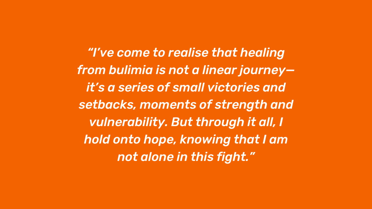 In today's blog, Jasmine shares her experience of bulimia recovery and how this journey has been one of growth, resilience, and self-discovery 🧡 Read her story 👇 bit.ly/3JbW8bc