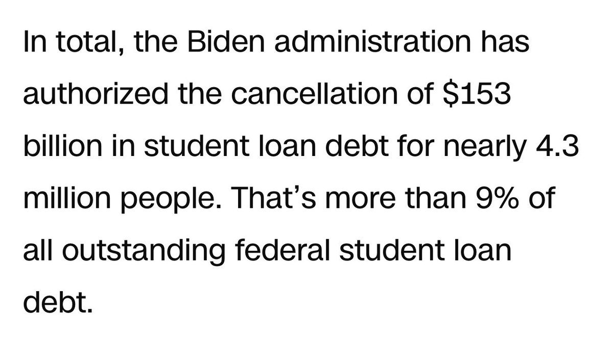 Biden has stolen $153b to give to 4.3m students for “loan forgiveness” which is really just buying their vote. This averages $35,000 per student - and he’s said he’s not done yet. Notably, none of this has been authorized by Congress and he’s been told it is illegal by SCOTUS.…