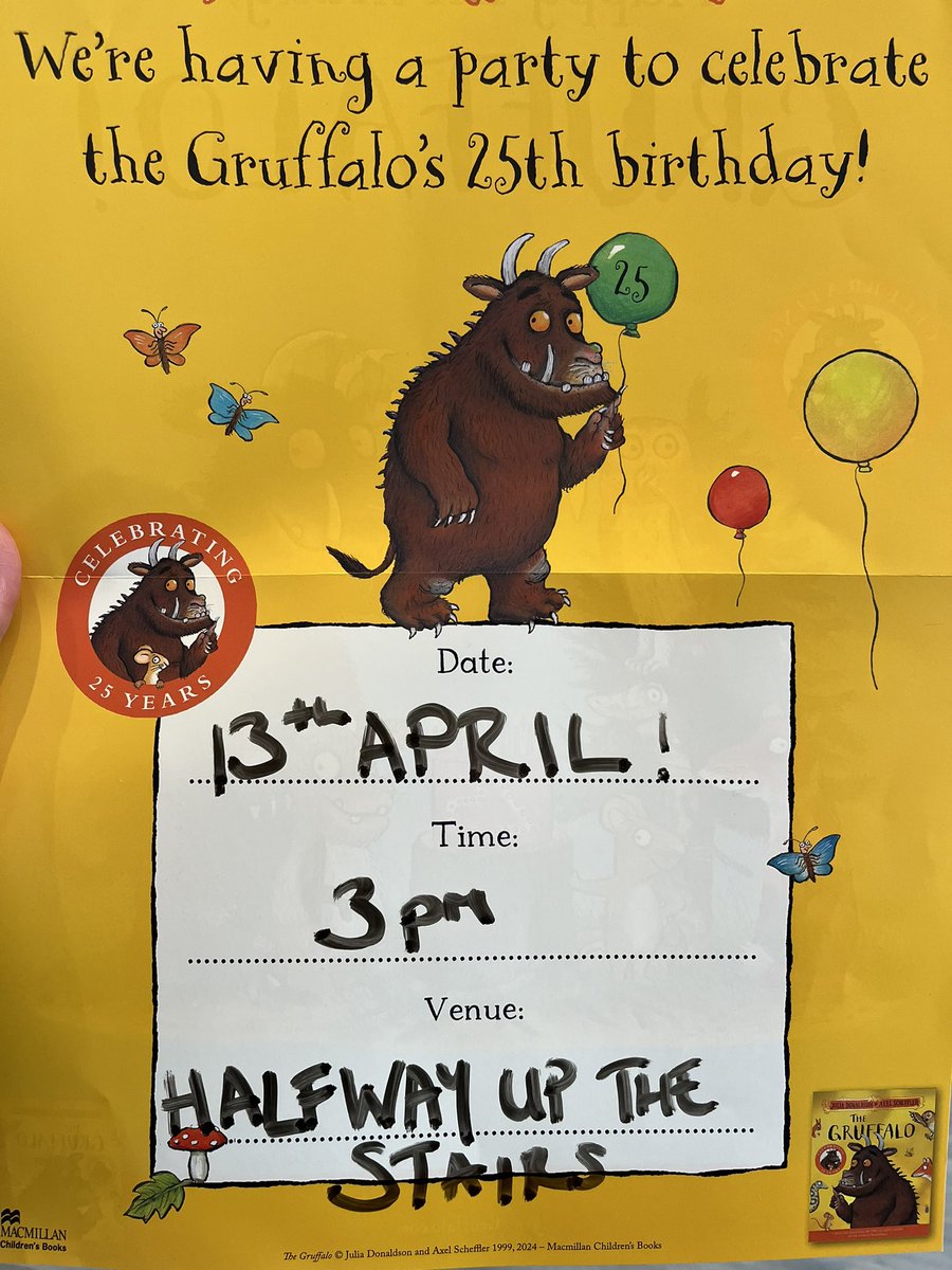 Join us tomorrow (Saturday) for a Gruffalo-themed storytime at 3pm!