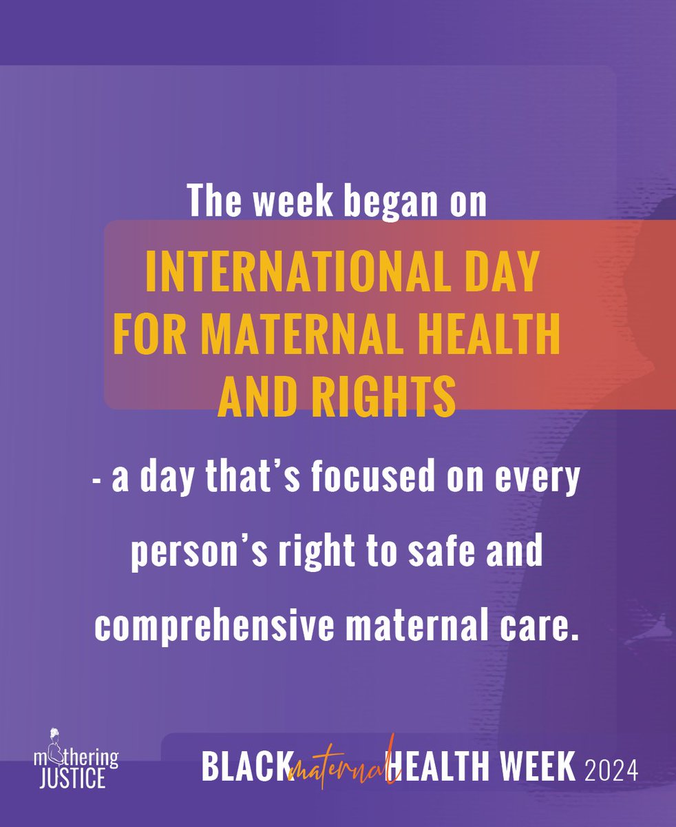 Why #BMHW? Black maternal mortality is more than double the rate of white maternal mortality. We use this week as a way to have meaningful discussions that lead to real change. #BMHW24.