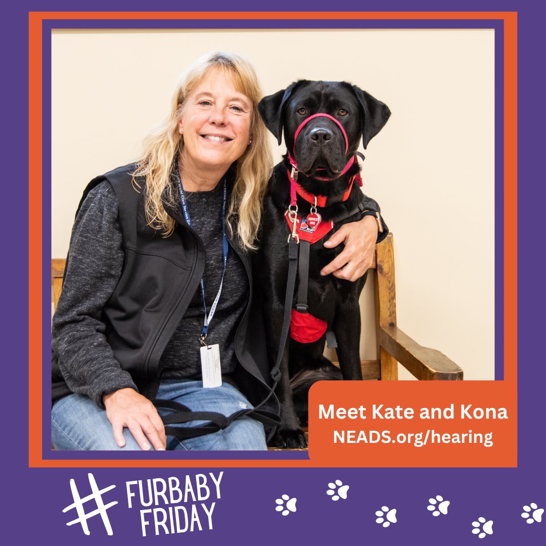 #FurbabyFriday After Kate Weaver lost her hearing, acquiring #HearingDog Kona from @NEADSdogs changed her life. View their story: ow.ly/vLOy50Rf9jA NEADS is currently accepting applications: NEADS.org/hearing #ServiceDogs #AssistanceDogs #HearingLoss