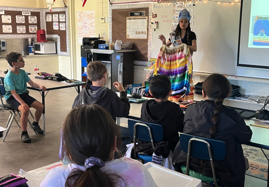 The Pauma School Native American Club had a visit from Alexis and Trinity to teach about ribbon skirts. Students learned about the history of when and why skirts began to be worn, their importance in modern culture, and how they have been made. vcpusd.org #VCPUSD