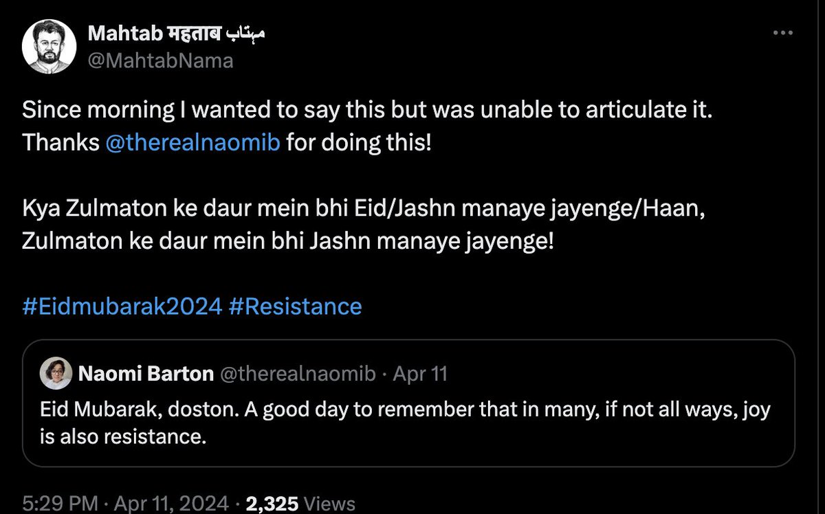 This is so delulu - what even are they ‘resisting’ - what zulm are they experiencing. ‘Oh Umar Khalid is in jail’, So is Kalu from Ghatkopar. નવાઈ નો છે ઉમર ખાલિદ, કેમ?