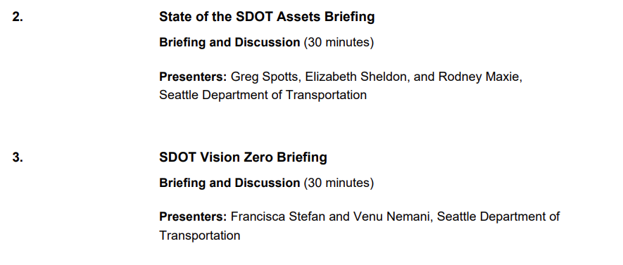 Tuesday morning: the Seattle City Council's transportation committee gets its first briefing on the city's Vision Zero program under the new city council. seattle.legistar.com/MeetingDetail.…