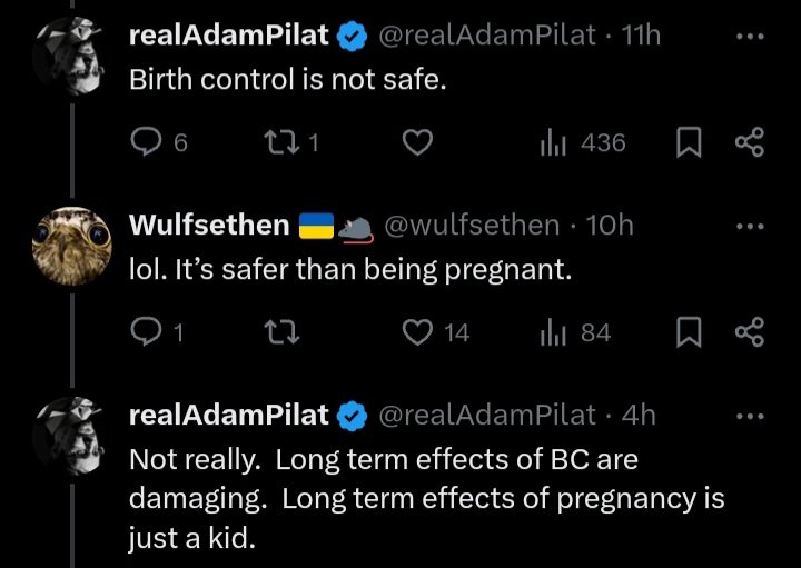 Anti choicers do enjoy showing off their incompetence. Using birth control is significantly safer than going through pregnancy, particularly in the US where the maternal mortality rate is ever increasing.