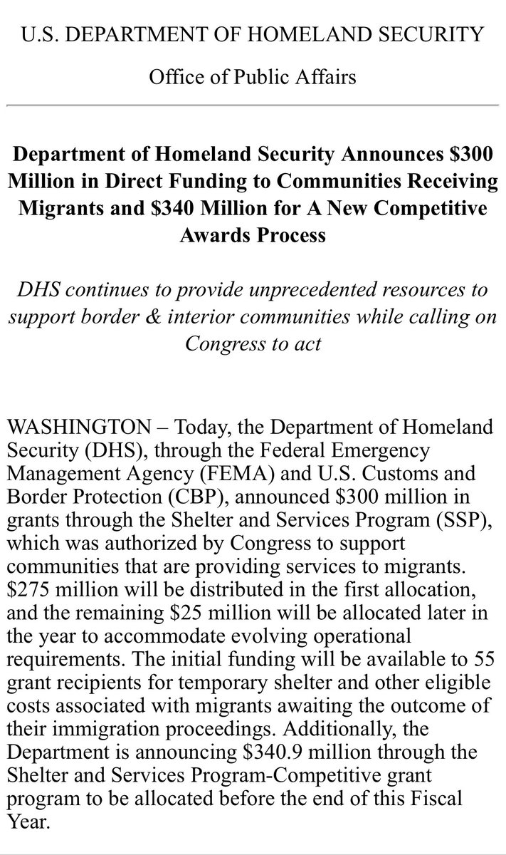 DHS continues to bolster the Illegal Immigration Industrial Complex. DHS lets in millions of illegal immigrants and then uses American taxpayer dollars to subsidize. Rinse and repeat to infinity.