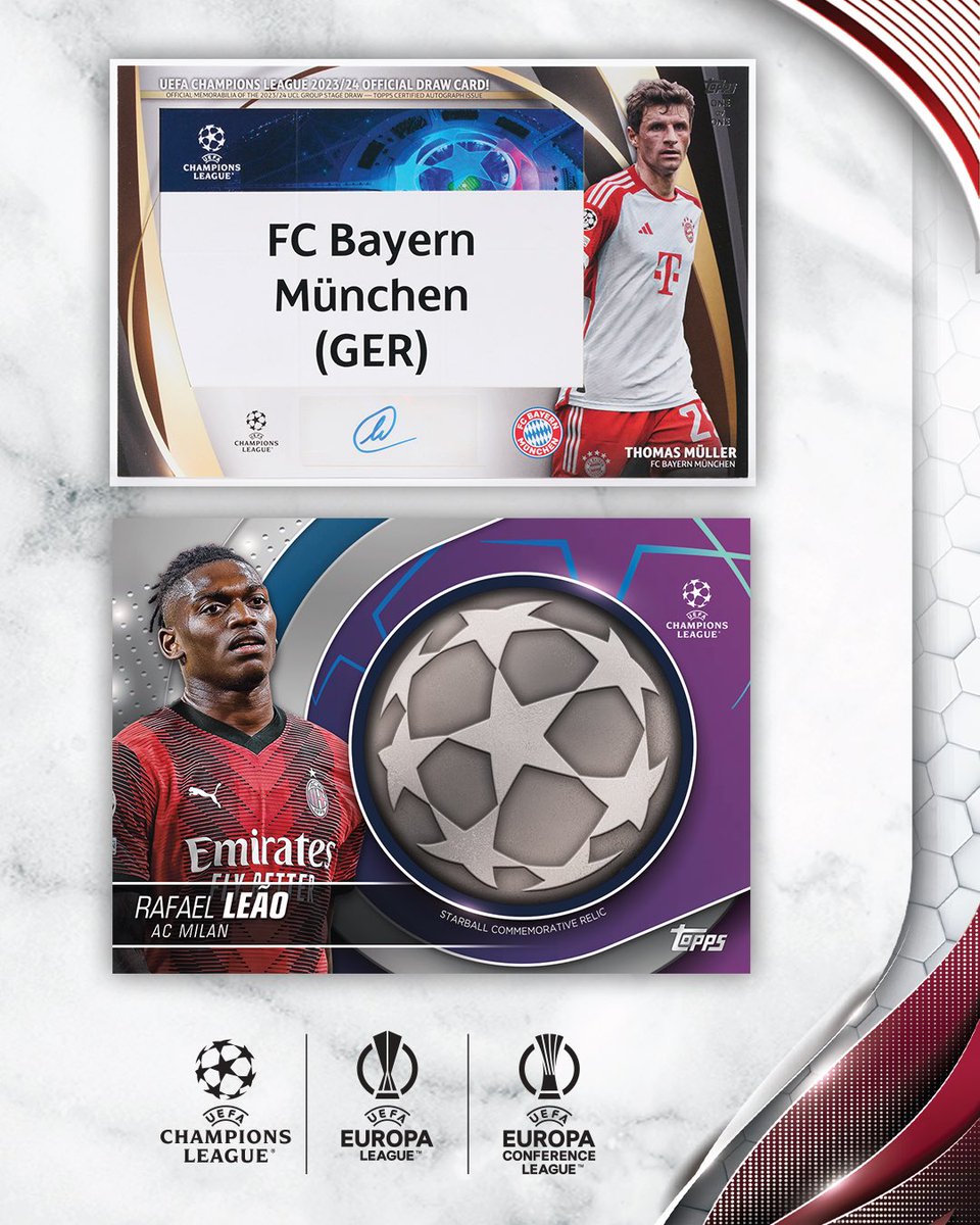 Topps UEFA Club Competitions 2️⃣0️⃣2️⃣3️⃣ / 2️⃣4️⃣ is OUT NOW! Each Hobby Box of Topps UCC guarantees 1️⃣ Autograph or Relic card!   Also look out for: A CHROME MOJO card in each case Relic and Autograph cards Allen & Ginter on-card autographs   🔗uk.topps.com   #Topps