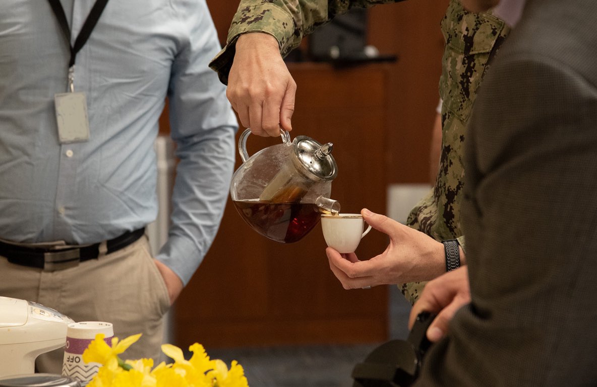 Yesterday NSWCPD’s Naval Asian Society Employee Resource Group (NASERG) hosted a “Tea with the Captain” event where attendees sampled a variety of teas & Asian snacks while Commanding Officer Capt. Joseph Darcy addressed workforce questions. Thanks to all attendees!