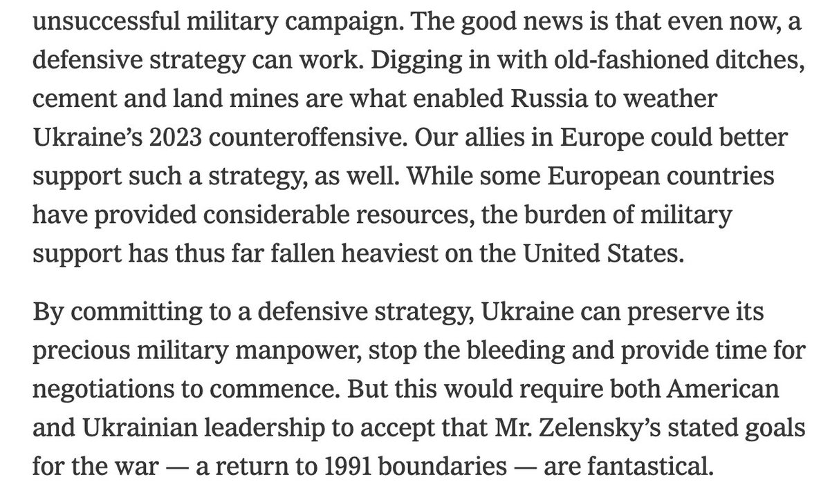 A question for @JDVance1 after reading his piece in our pages today is -- allowing for his argument that Europe should be bearing more of the burden -- what kind of *defensive*-oriented aid to Ukraine, if any, would he support? nytimes.com/2024/04/12/opi…