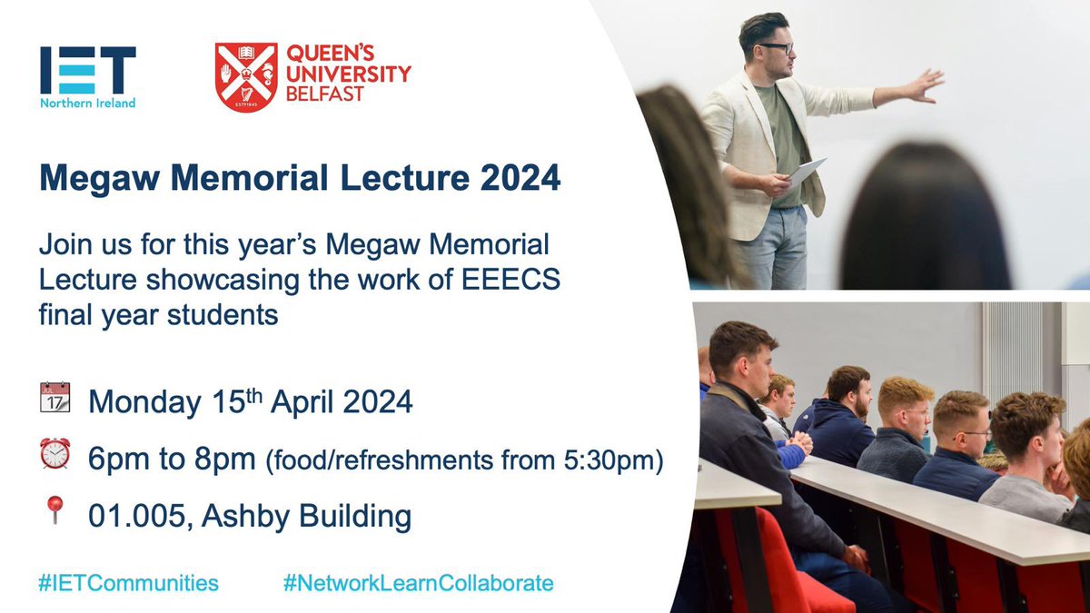 Reminder of our upcoming event this Monday 15th April showcasing the exciting work of <a href="/QUBEEECS/">QUB - EEECS</a> final year students!