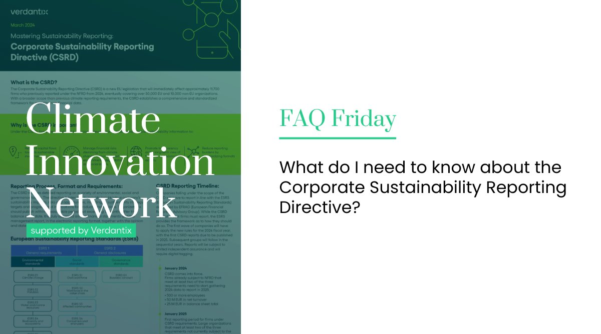 This #FAQFriday, become confident on the CSRD with our free one-pager 👇 Q: What do I need to know about the Corporate #Sustainability Reporting Directive? A: Our complimentary summary has all the detail you need: tinyurl.com/2jmznz2p #SustainabilityReporting #ESG