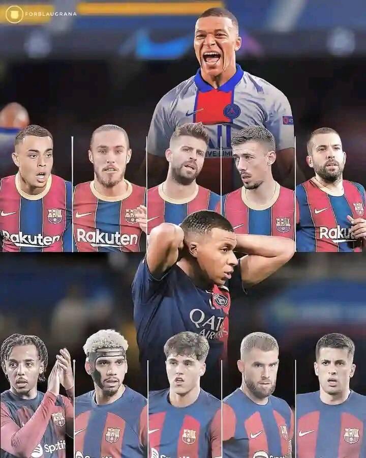 Mbappe actually thought he'll facing the likes of Lenglet, Dest, Oscar, old Alba and Pique but little did he know 😏🌚