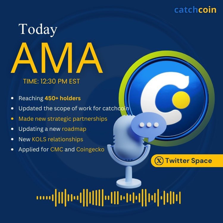 Join us for an exciting AMA meet the CEO $CATCH twitter.com/i/spaces/1yNxa… #AMA #AR #crypto