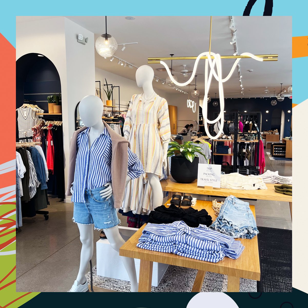 Tell us about your favorite new Spring fashion trend. Evereve has colorful, playful styles for the season. Come in to up your fashion game. #thebayshorelife #springtrends #springfashion